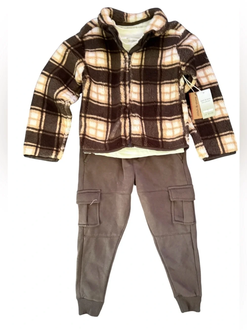 3-Pc Set Jacket T-Shirt 4-Pocket Joggers By Stitch & Stone Boys Sz 7